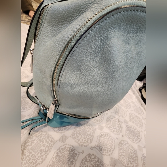 MICHAEL KORS Leather Celadon Azure Rhea Zip Travel Backpack -Medium - Picture 10 of 12